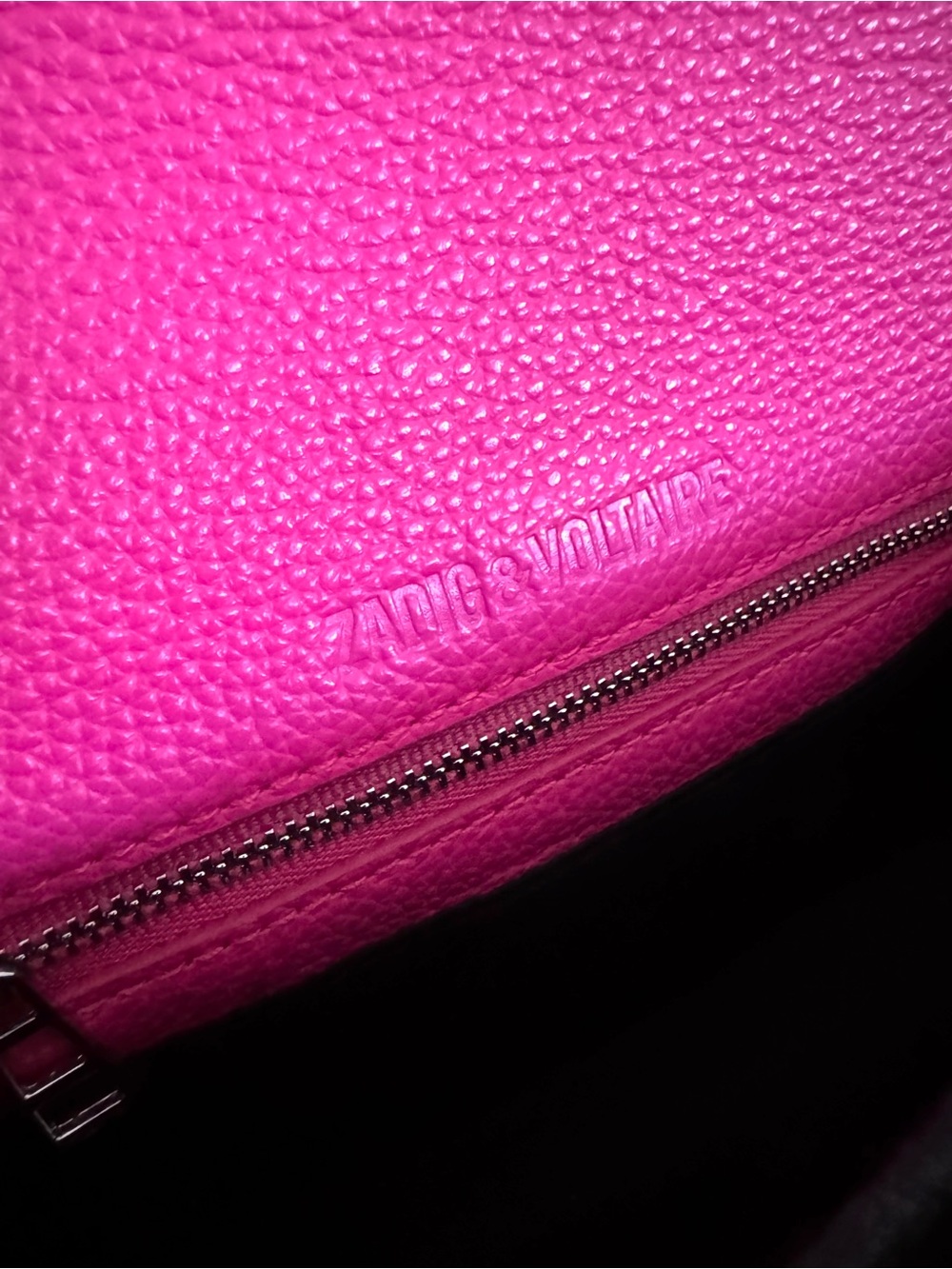 Zadig & Voltaire Hot Pink Leather Crossbody Bag with Crystal Wing Accent - Picture 8 of 9